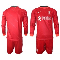 Camisola Liverpool Criança Equipamento Primeiro 2021-2022 Manga Comprida